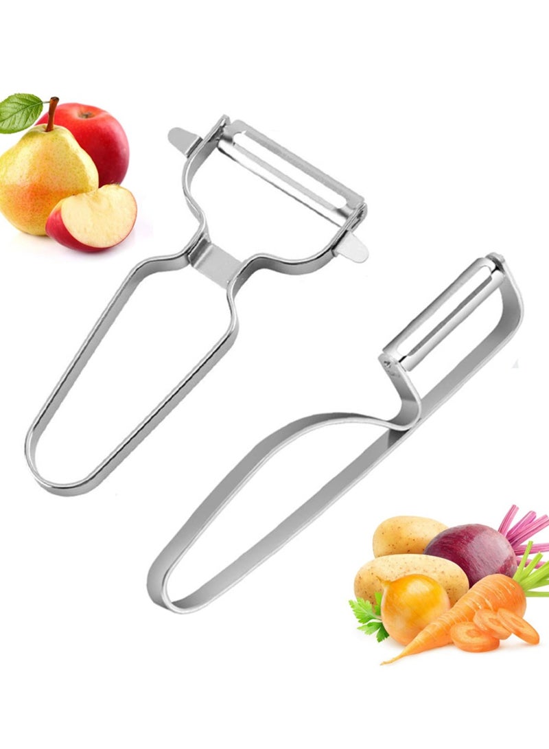 SYOSI Peelers, Vegetable Slicer Fruit Peeler for Kitchen, Veggie Peeler, Sharp Fruit Peeler Knife, Y Shaped & I Shaped Peeler Stainless Steel Potato Tomatoes Peeler, Fruit and Planer, Potato, Fruits (2PCS) - Image 1