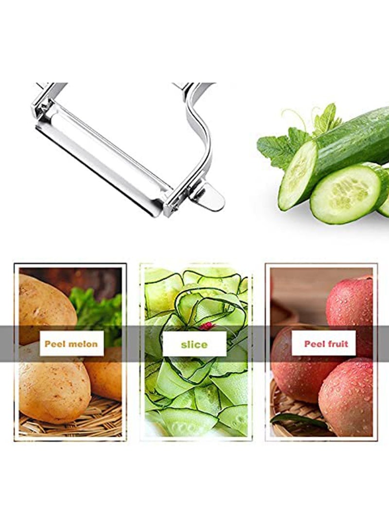 SYOSI Peelers, Vegetable Slicer Fruit Peeler for Kitchen, Veggie Peeler, Sharp Fruit Peeler Knife, Y Shaped & I Shaped Peeler Stainless Steel Potato Tomatoes Peeler, Fruit and Planer, Potato, Fruits (2PCS) - Image 4