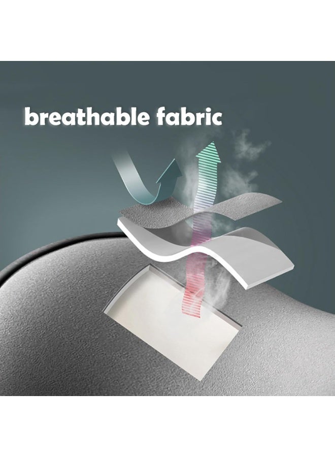 لبونير الوسادة الخلفية الهلامية، وسائد ثلج من السليكون قابلة للتنفسه، وسادة دعم أسفل الظهر القابلة للضبط للكرسي، مقعد السيارة، الكرسي المتحرك، الألعاب، رئيس المكتب، الوسادة الخلفية لرغوة ذاكرة الراحة المعززة (أسود) - Image 3