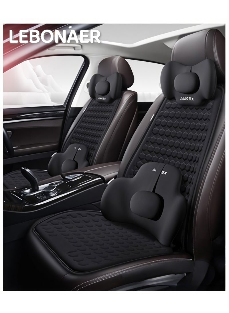 لبونير الوسادة الخلفية الهلامية، وسائد ثلج من السليكون قابلة للتنفسه، وسادة دعم أسفل الظهر القابلة للضبط للكرسي، مقعد السيارة، الكرسي المتحرك، الألعاب، رئيس المكتب، الوسادة الخلفية لرغوة ذاكرة الراحة المعززة (أسود) - Image 5