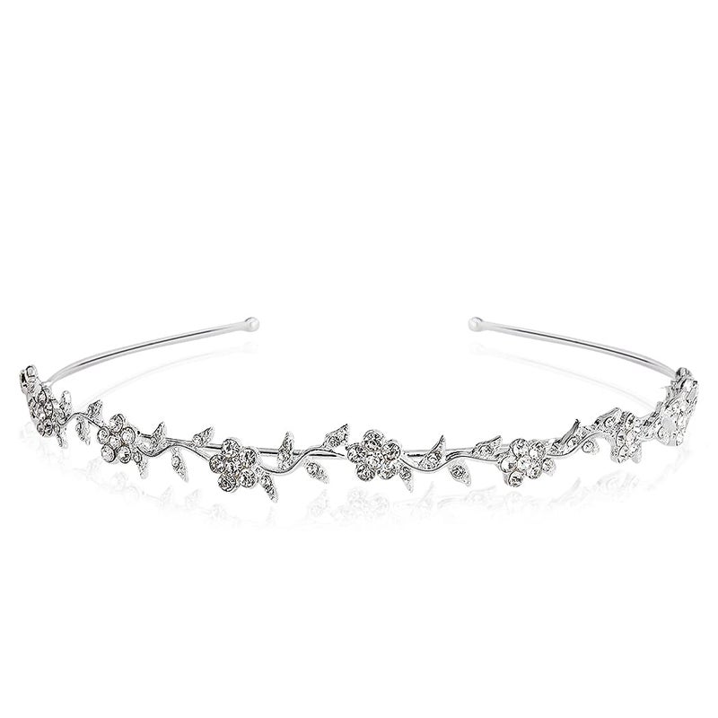 AOPRIE Headband for Brides Wedding Silver Bridal Headpiece Fairy Crown Jewelry Band Bridesmaid Hairpiece Greek Rome Goddess Hair Accessories for Women - Image 1