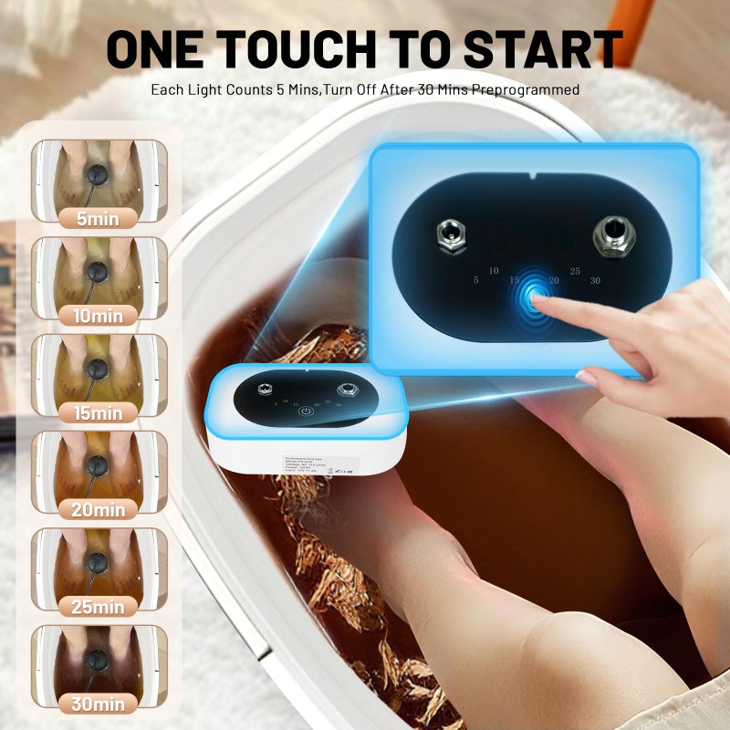 Olixie Ionic Foot Bath Detox Machine,Foot Detox Foot Bath Soak Tub with 2 Arrays,80 Disposable Liners,Detox Sea Salt,Folding Foot Spa Bucket,Home Salon-Level Foot Soaking Tub - Image 2