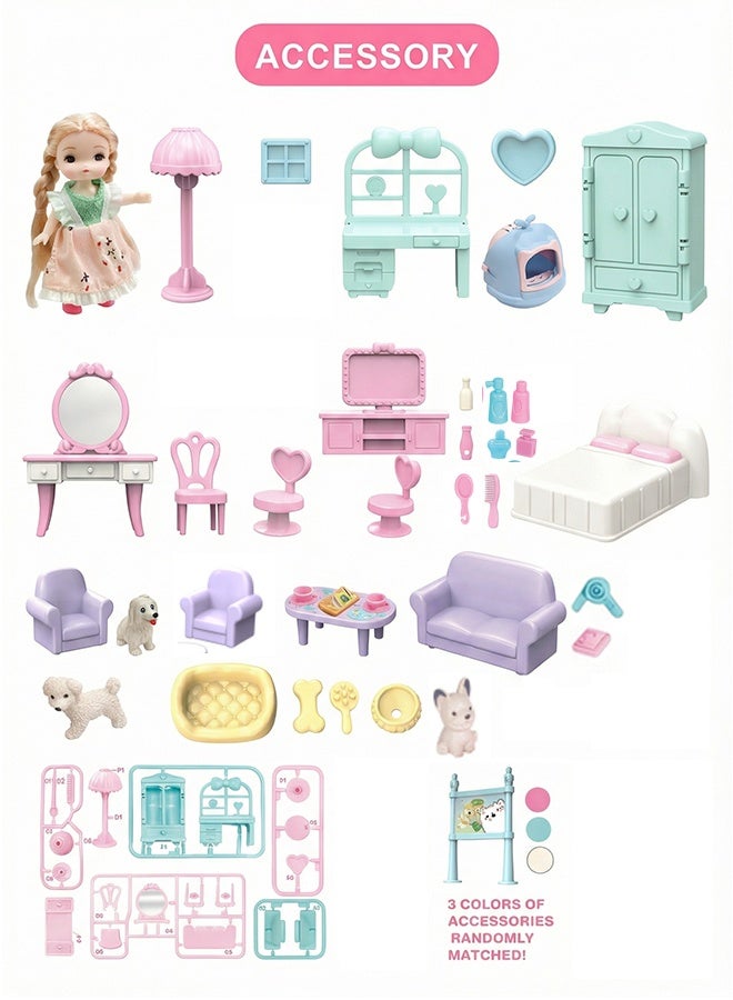 Beauenty Girls Toy Dolls Play House Princess House Bus 3-year-old 6-year-old Children's Female Birthday Gift - Image 2