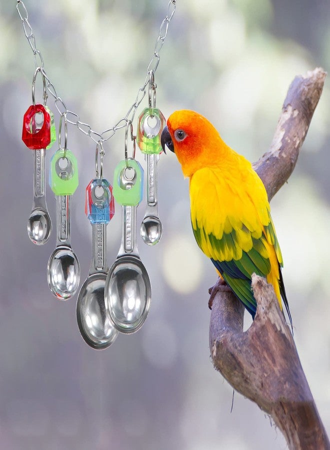 Litewoo Bird Stainless Steel Bell Toys, Safe and Stable Hanging Spoons Pipe Chew Bite Toy（E） - Image 5