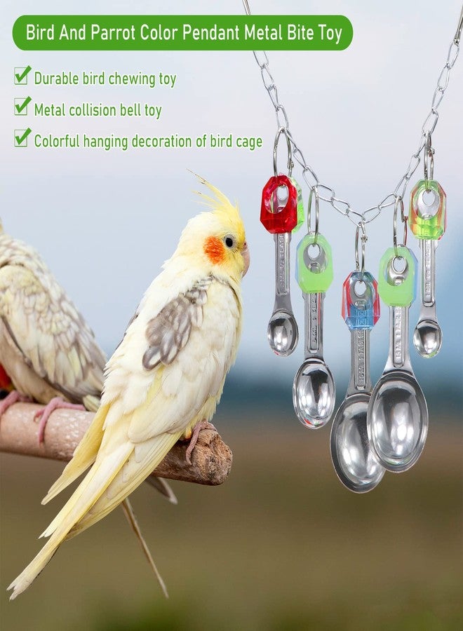 Litewoo Bird Stainless Steel Bell Toys, Safe and Stable Hanging Spoons Pipe Chew Bite Toy（E） - Image 3