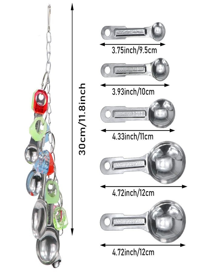 Litewoo Bird Stainless Steel Bell Toys, Safe and Stable Hanging Spoons Pipe Chew Bite Toy（E） - Image 2