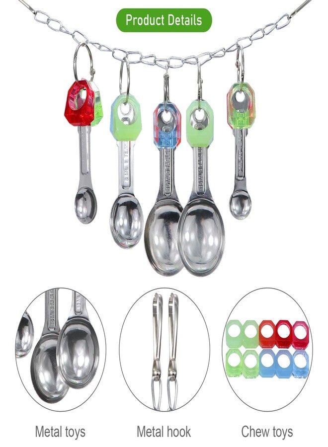 Litewoo Bird Stainless Steel Bell Toys, Safe and Stable Hanging Spoons Pipe Chew Bite Toy（E） - Image 4