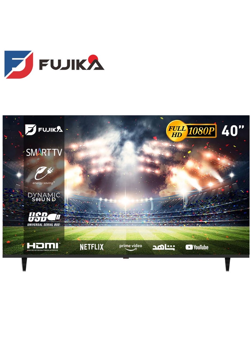 FUJIKA Fujika 40-inch Smart Full HD Frameless TV with USB and Wall Mount, Black, Model FJK-40FD19 