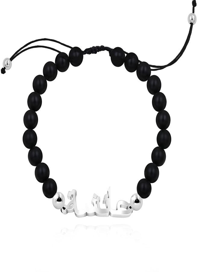 Uloveido Allah Bracelet - Muslim Islamic Jewelry Religious Islam Arabic God Charm Black Matte Beads Chain Bracelet for Men Women Y1635 - Image 1