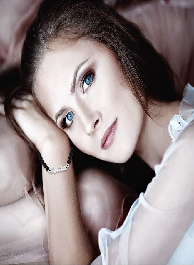 Uloveido Allah Bracelet - Muslim Islamic Jewelry Religious Islam Arabic God Charm Black Matte Beads Chain Bracelet for Men Women Y1635 - Image 2