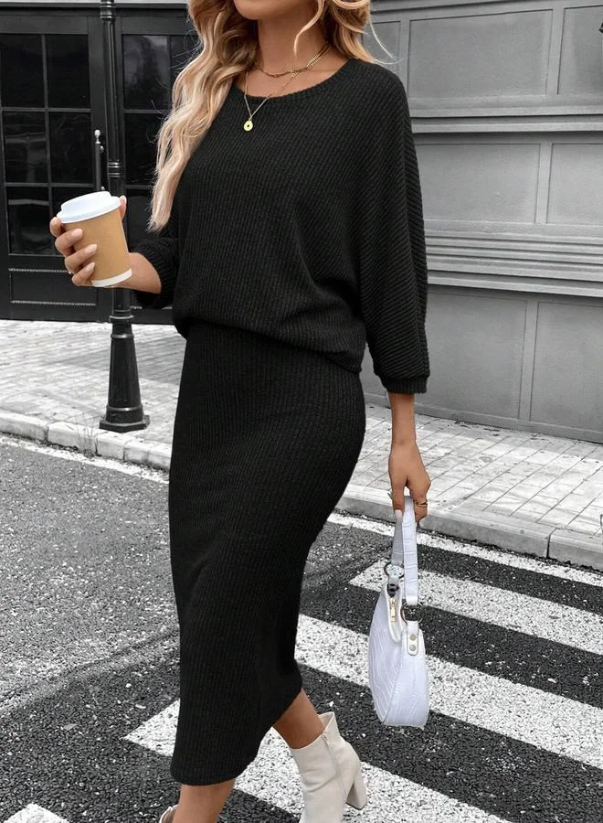 Take Two Women Ribbed Top and Bodycon Skirt Co-Ords