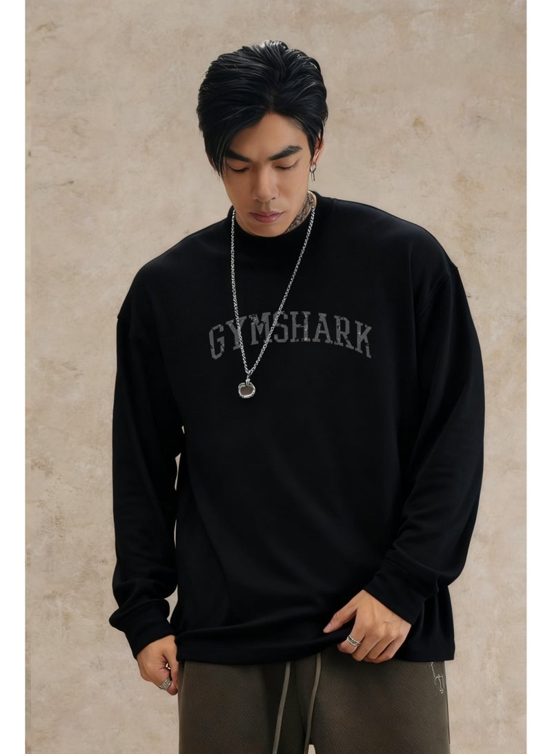 جيمشارك gymshark سوبر قميص أسود - الرجعية الشعار ، سوبر لينة النسيج ، شارع نمط الرجال يجب أن يكون ، سوبر صالح ، مريحة وأنيقة ، مع رائحة النسيج ، 85 ٪ من القطن المكونات ، 300 جنيه - Image 1