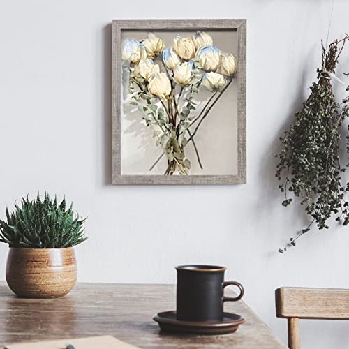 Califortree 8x10 Shadow Box Frame with Linen Back - Sturdy Memory Display Case of Flower, Pictures, Medals and More, Rustic Gray - Image 4