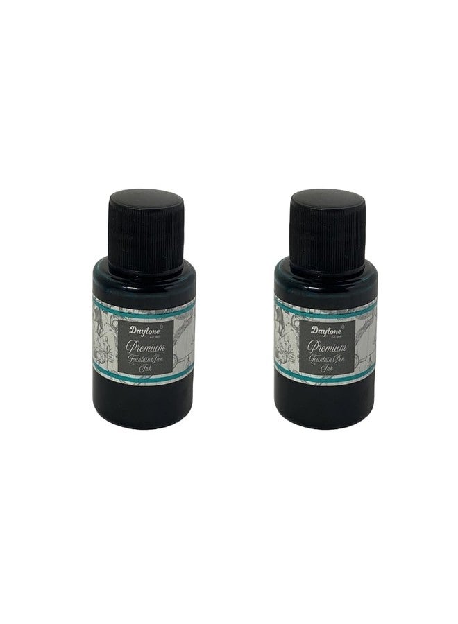 Daytone Premium Fountain Pen Ink (Double Pack of 2) (Bright Teal, 30 ml Each) - Image 1