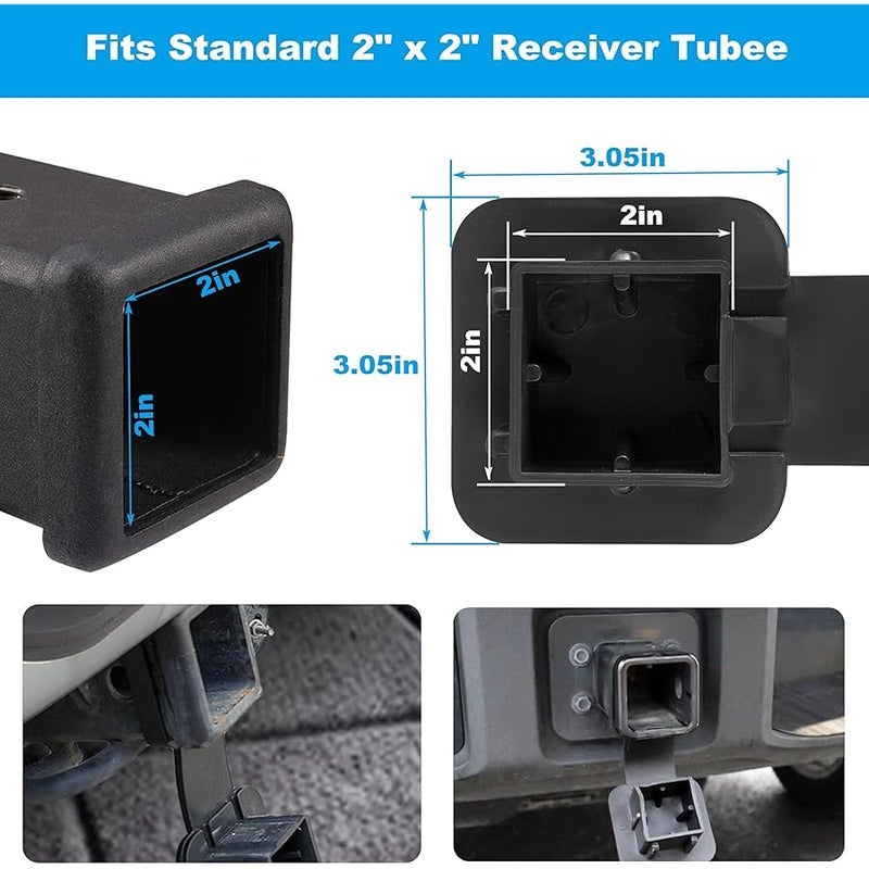 Srefaka 2 inch Tow Hitch Cover Trailer Hitch Covers Receiver Hitch Cover Suitable for Most Cars Trucks ATV - Image 3