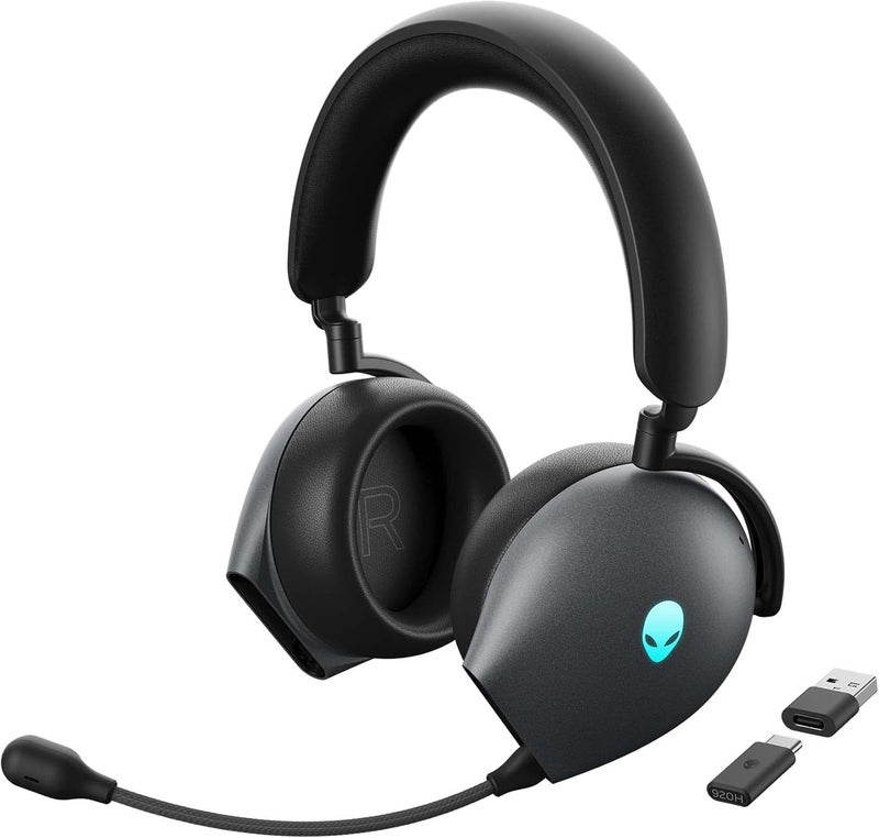 Alienware AW920H Tri-Mode Wireless Gaming Headset - Dolby Atmos Virtual Surround Sound,AI-driven Noise-Cancelling microphone, USB-C Wireless Dongle - Dark Side of the Moon,Large - Image 1