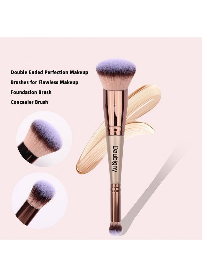 Daubigny - Makeup Brushes Dualended Foundation Brush Concealer Brush Perfect For Any Look Premium Luxe Hair Rounded Taperd Flawless Brush Ideal For Liquid Cream Powderblending Buffingconcealer - Image 1