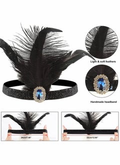 Excefore Party Dress Up Set, 1920s Flapper Accessories Set for Women, Fancy Dress Party Accessories with Flapper Headband Long Gloves Pearl Necklace, Theme Party Accessories  - Image 3