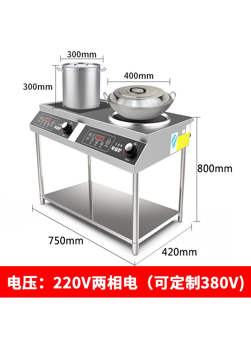 Generic - Double-head Induction Cooker Multi-functional Household High-power Energy-saving Concave Stove Double Stove Multi-head Stove Electric Ceramic Stove Concave Surface Cooking 4200W double concave induction cooker [single]] - Image 1