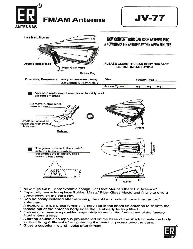 Auto Pearl Shark Fin Antenna Universal Replacement Car Antenna Roof Aerial ABS Material Waterproof Rubber Ring AM FM Radio Signal Compatiable with - I10 Grand - (Color White) - Image 2