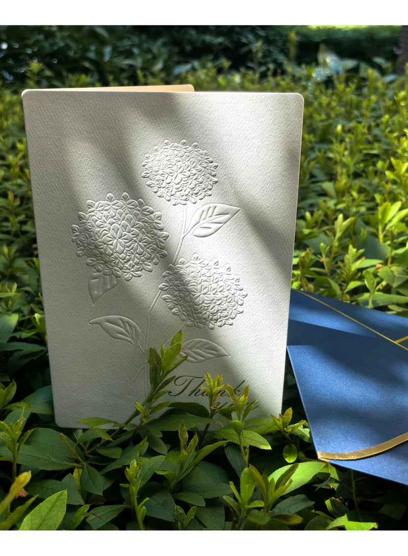 Thank You Card,Embossed Floral Note Cards with Envelopes envelopes 5.1 x 7.1in (13 x 18cm), Greeting Cards Blank Inside, All Occasion Cards, Stationery Notecards Cardstock Paper for Birthday Invitation Wedding Business - Image 2