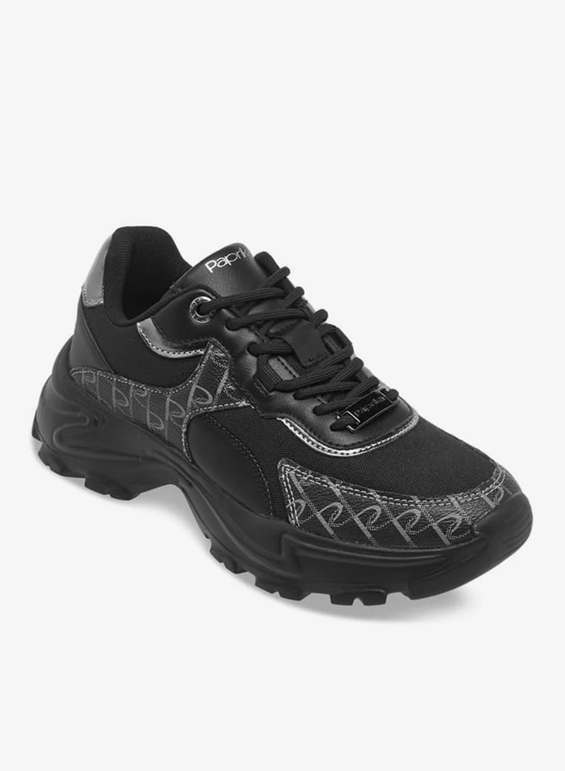 Paprika Women Panelled Lace-Up Platform Sneakers