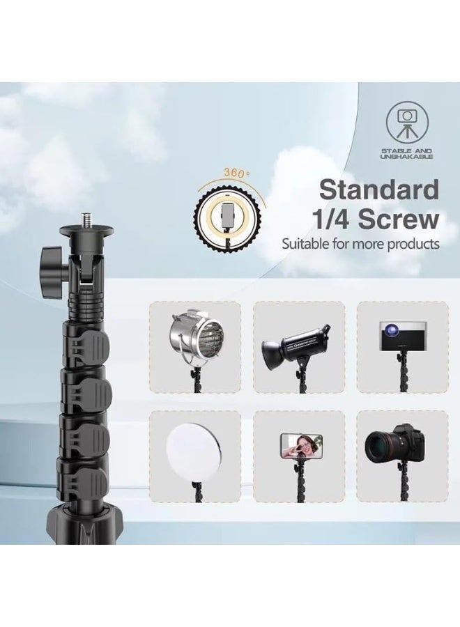 Adjustable Height Aluminum Alloy Tripod Stand with Remote Control – Compatible with All Smartphones, Selfie Shooting, Ring Light Holder for GoPro and Camera - Image 5