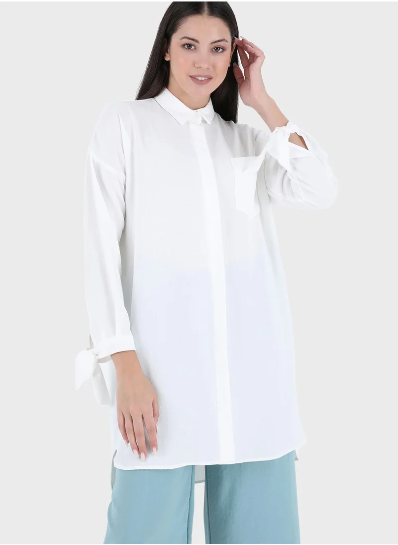 Refka by modanisa Button Detail Longline Tunic