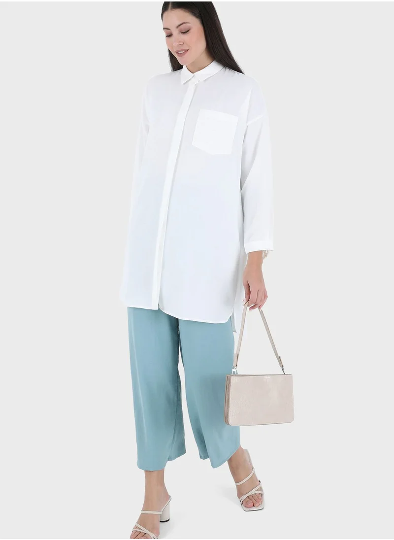 Refka by modanisa Button Detail Longline Tunic