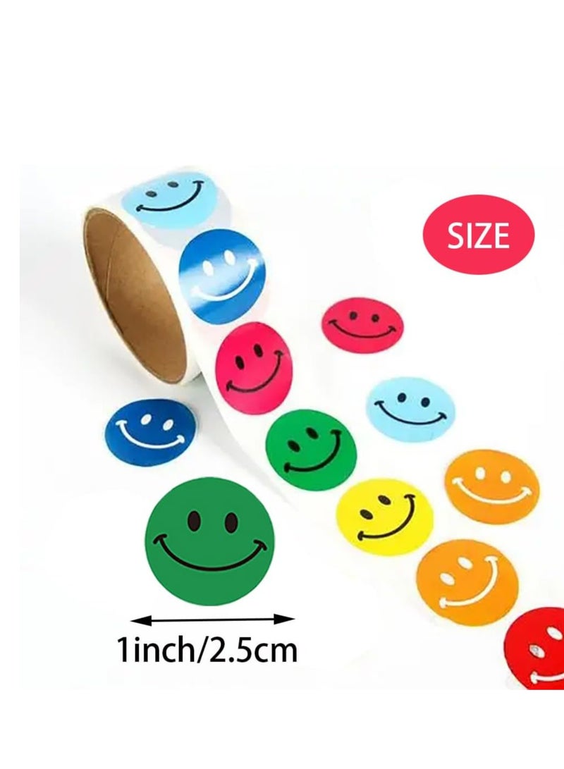 Smile Face Stickers Roll, 500 Reward Stickers for Teachers, Kids, Party Supplies, School, Water Bottles. - Image 2