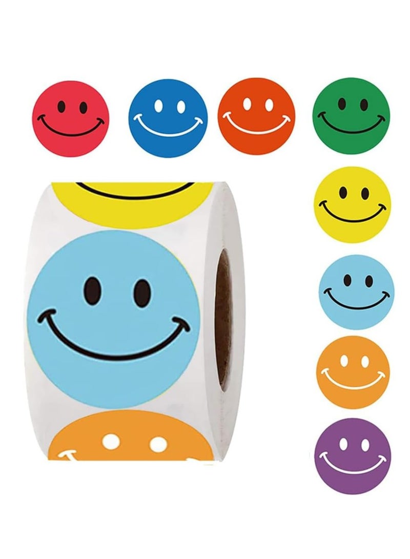 Smile Face Stickers Roll, 500 Reward Stickers for Teachers, Kids, Party Supplies, School, Water Bottles. - Image 1
