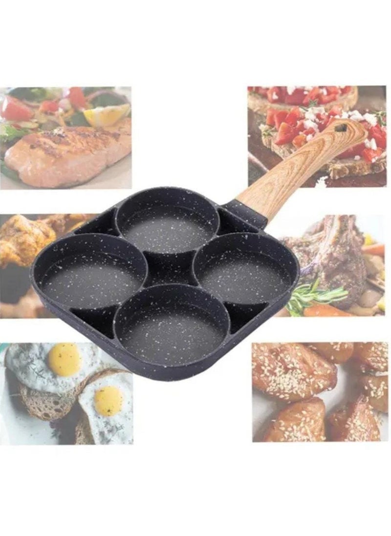 Generic Granite frying pan 4 burners Granite pancake pan 4*1 The pan is ready to make eggs, pancakes, omelettes and qatayef. It makes sausages, hot dogs and breaded slices in one pan Heavy granite material  - Image 2