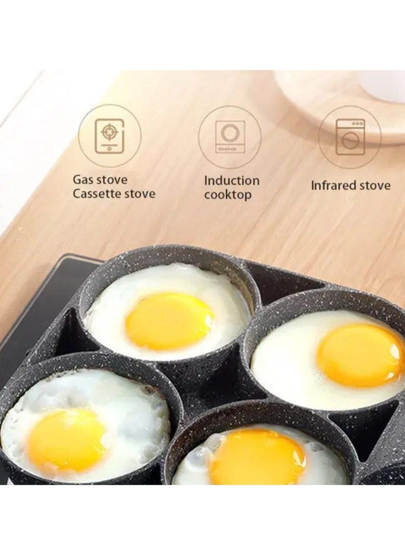 Generic Granite frying pan 4 burners Granite pancake pan 4*1 The pan is ready to make eggs, pancakes, omelettes and qatayef. It makes sausages, hot dogs and breaded slices in one pan Heavy granite material  - Image 4