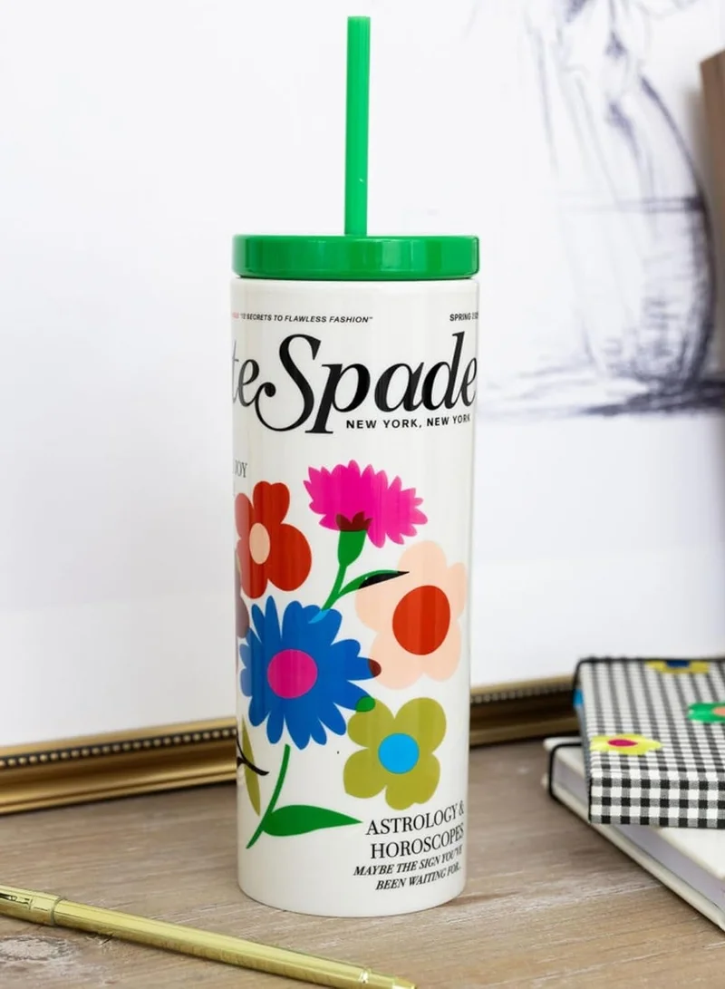 Kate Spade New York Magazine Acrylic Tumbler with Straw 24oz