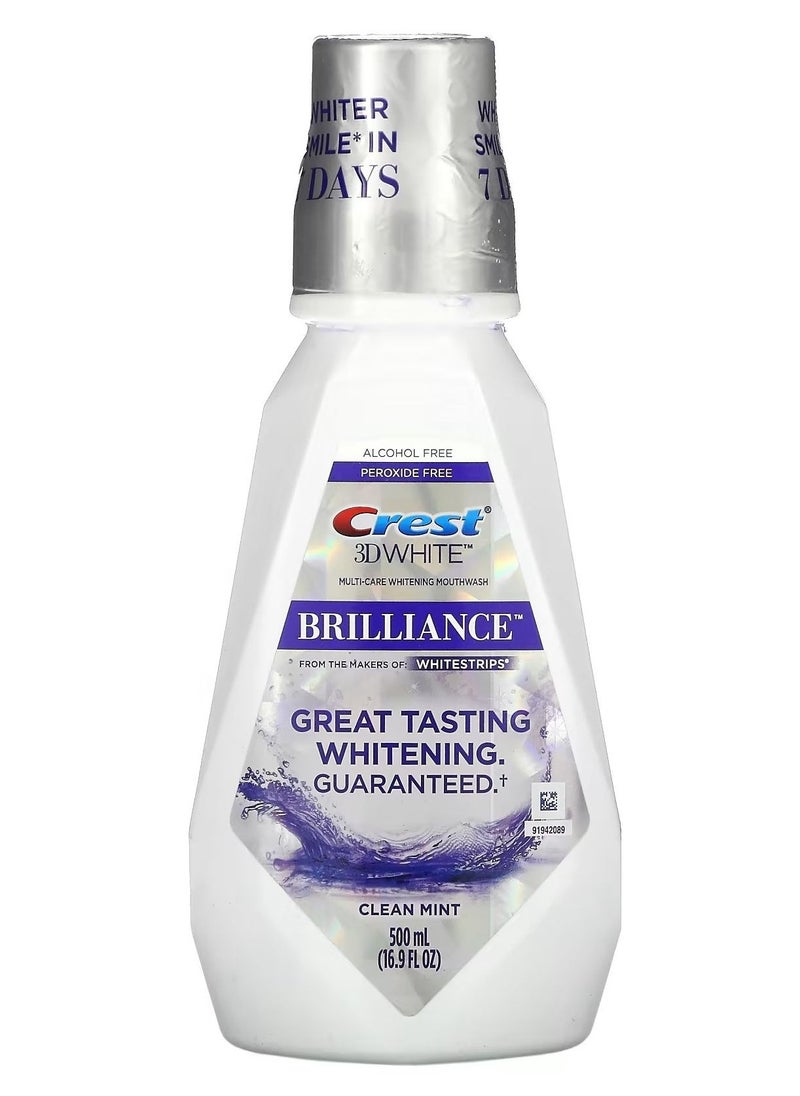 Crest - Crest 3D White Brilliance Clean Mint Whitening Mouthwash 16.9 fl oz - Image 1