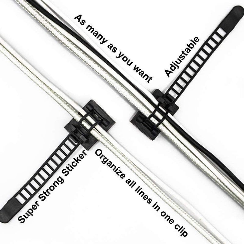 Zikra 50Pcs Adjustable Self-Adhesive Cable Ties Cable Straps Clips Cable Organizers Nylon Cable Zip Ties for Wire Management, Small - Image 5