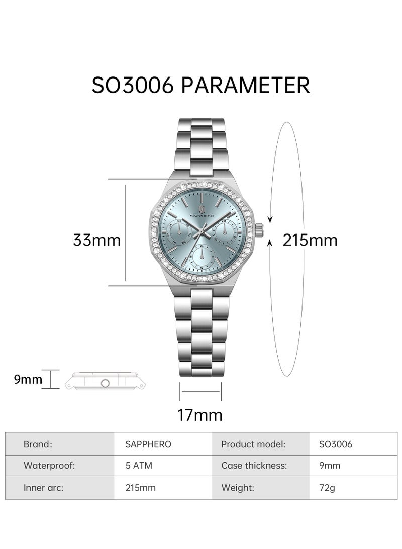 Sapphero SAPPHERO Watches for Women Luxury Ladies Watches Women's Bracelet Watch Small Stainless Steel Analog 3ATM Waterproof Wrist Watch for Women  - Image 5
