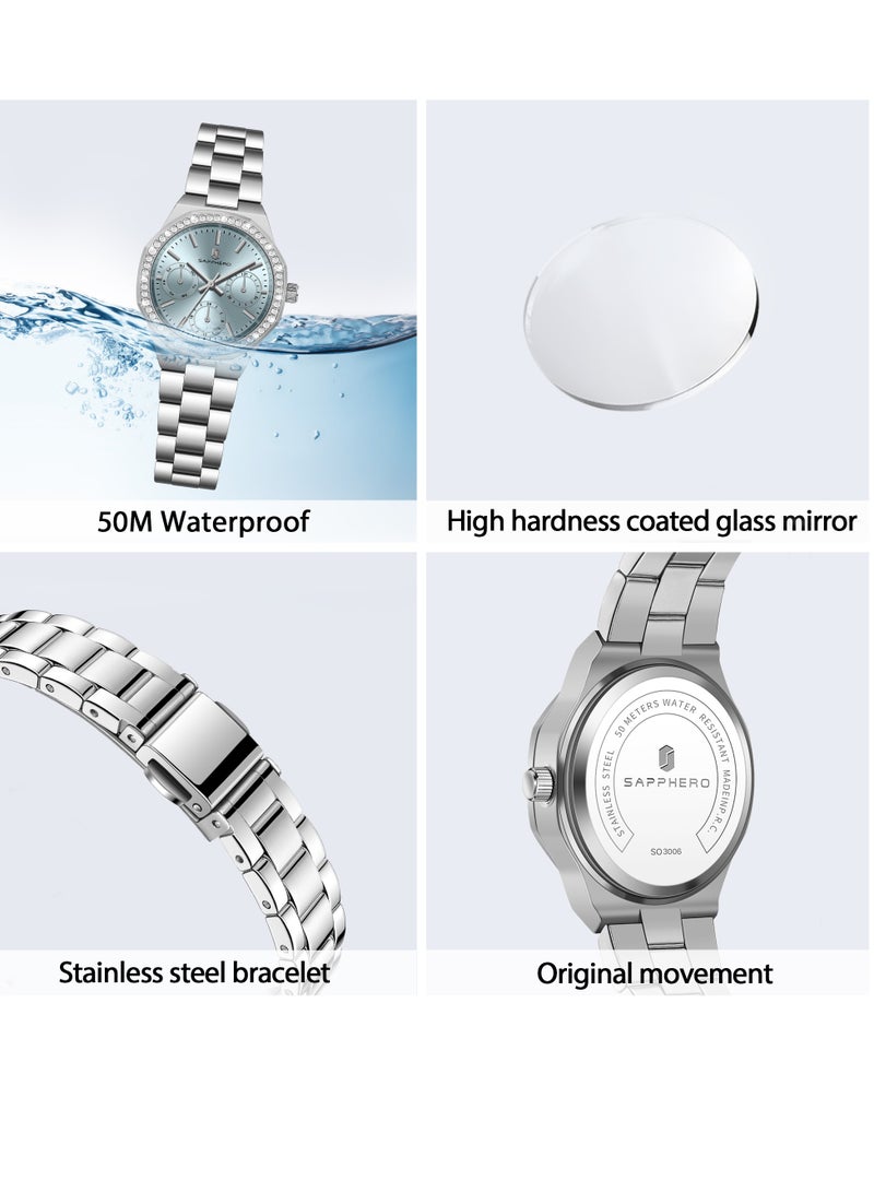 SAPPHERO Watches for Women Luxury Ladies Watches Women's Bracelet Watch Small Stainless Steel Analog 3ATM Waterproof Wrist Watch for Women - Image 5