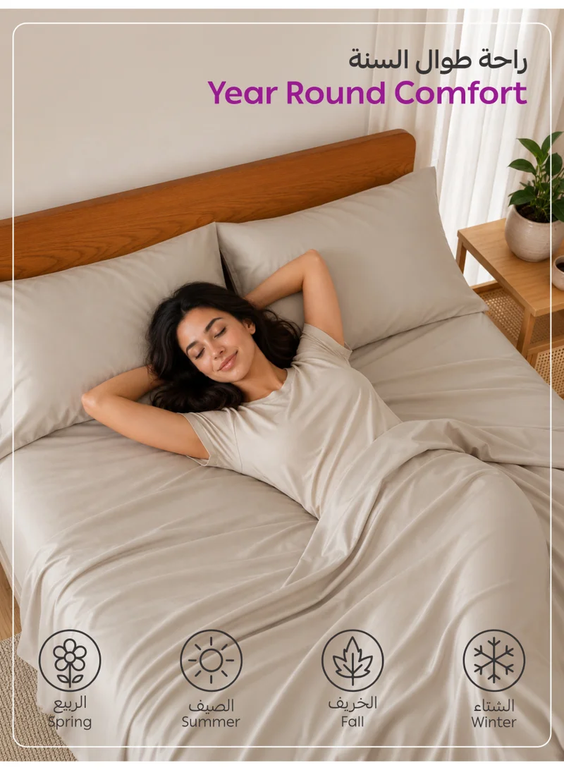 Donetella 200 X 200 Cm 4-Piece Super King Bed Sheet Set – Fits 200×200+35 cm – Ultra Soft Brushed Microfiber – Extra Deep Pocket, Secure Elastic All Around – 1 Flat Sheet, 1 Fitted Sheet & 2 Pillowcases, All-Season Comfort – Wrinkle & Fade Resistant, Hypoallergenic  | Best Price UAE