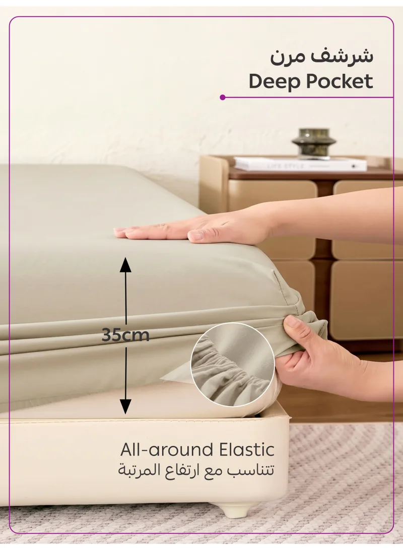 Donetella 200 X 200 Cm 4-Piece Super King Bed Sheet Set – Fits 200×200+35 cm – Ultra Soft Brushed Microfiber – Extra Deep Pocket, Secure Elastic All Around – 1 Flat Sheet, 1 Fitted Sheet & 2 Pillowcases, All-Season Comfort – Wrinkle & Fade Resistant, Hypoallergenic  | Best Price UAE