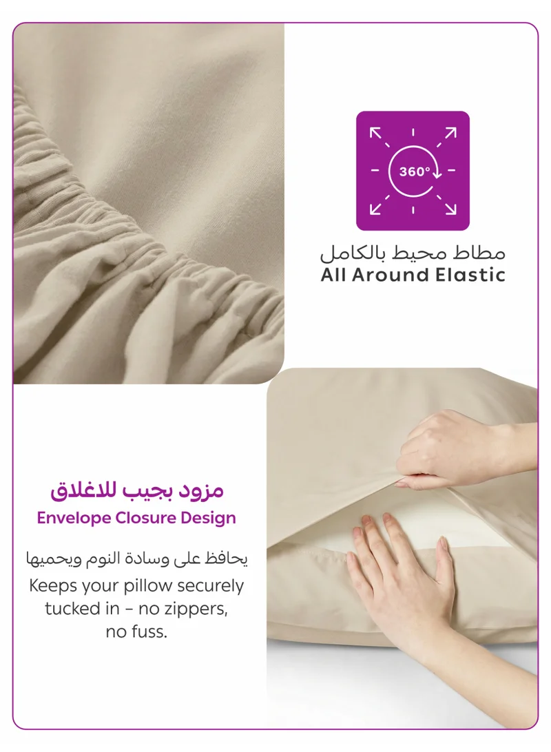 Donetella 200 X 200 Cm 4-Piece Super King Bed Sheet Set – Fits 200×200+35 cm – Ultra Soft Brushed Microfiber – Extra Deep Pocket, Secure Elastic All Around – 1 Flat Sheet, 1 Fitted Sheet & 2 Pillowcases, All-Season Comfort – Wrinkle & Fade Resistant, Hypoallergenic  | Best Price UAE