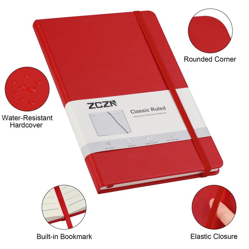 ZCZN 8 Pack Hardcover Journal Notebooks, 5.5"x8.3", Hardcover, 8 Colors, A5 Lined Journals for Notes-taking,Writing,Diary, Ruled Journaling Notebooks for Work School Travel Home - Image 3