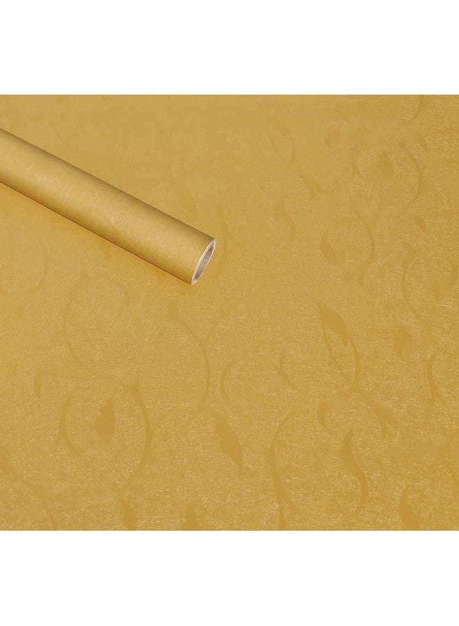 HOMEMATES Selfadhesive Wallpaper Waterproof Old Furniture Vinyl Stickers Wooden Door Wardrobe Desktop Pvc Wall Papers 45 X 304 Cm (Golden Flower) - Image 1