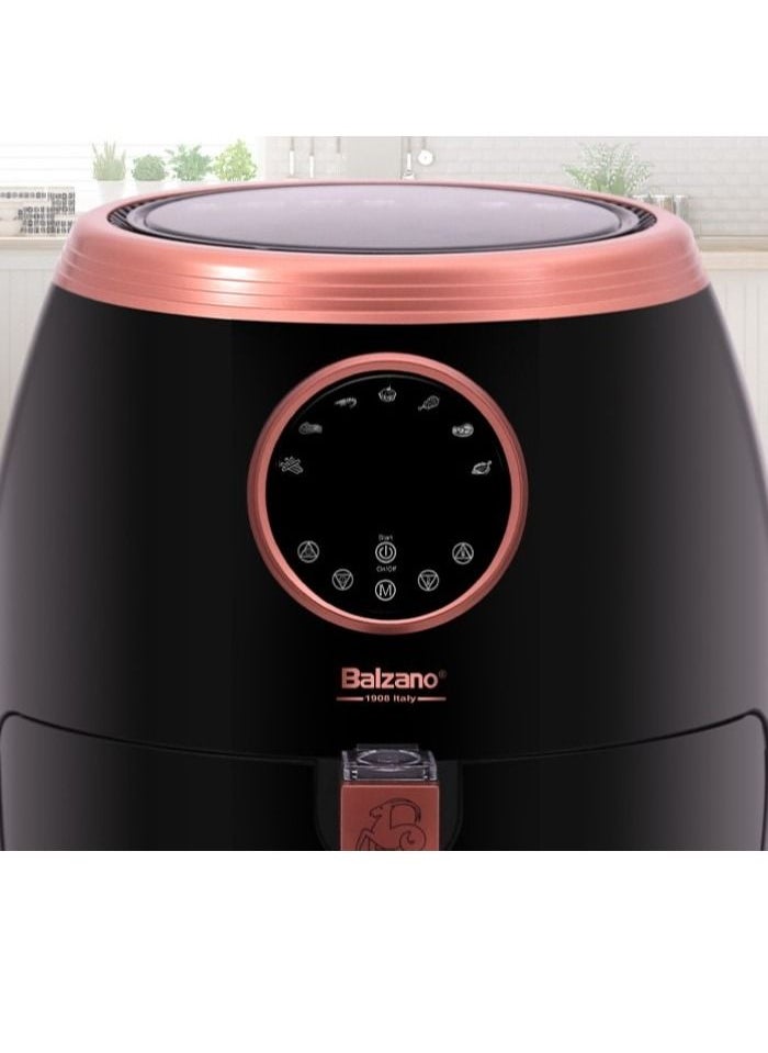 بالزانو - مقلاة هوائية BALZANO 5.6L / XXL مع تقنية الهواء السريع ، 10 برامج محددة مسبقًا ، لوحة تحكم رقمية ، 1800 واط ، بلاستيك ، AF716 ، مجموعة روز - ضمان لمدة سنة - Image 1