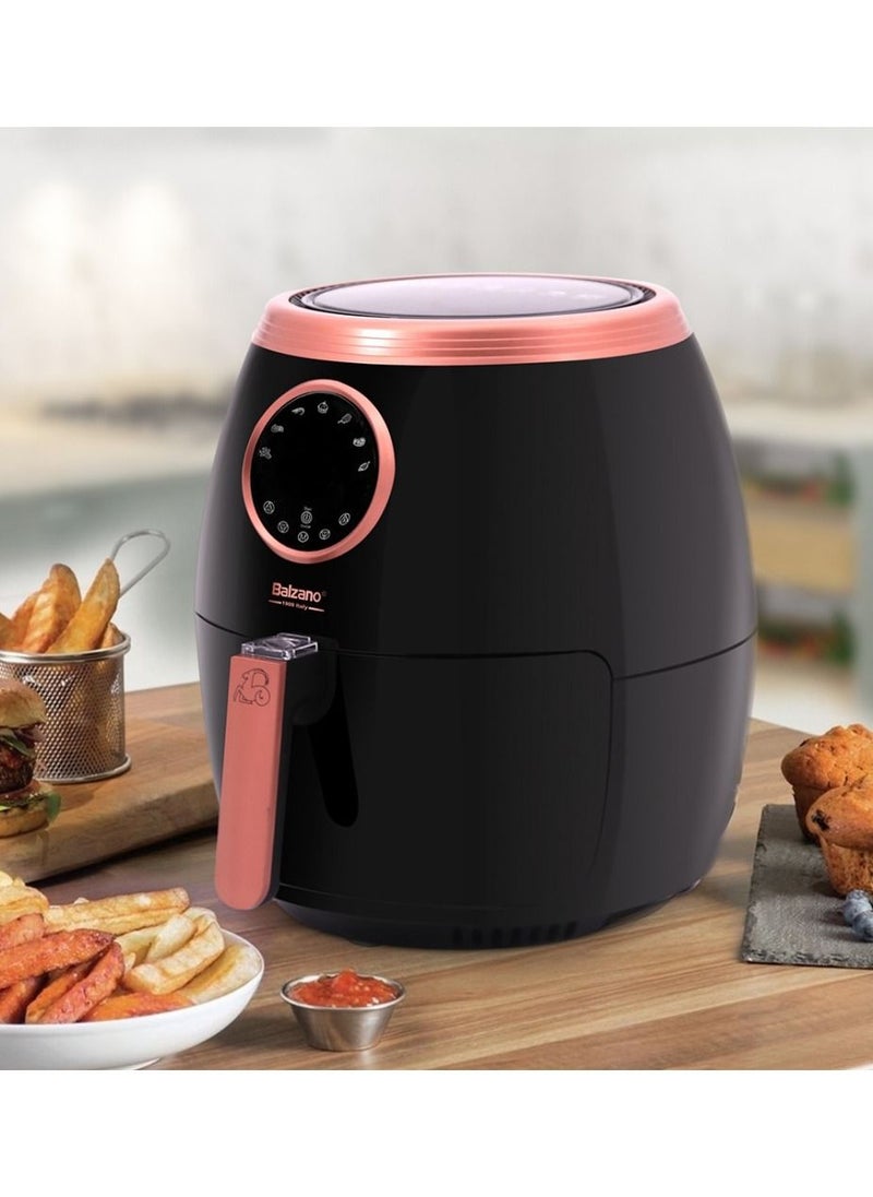 بالزانو - مقلاة هوائية BALZANO 5.6L / XXL مع تقنية الهواء السريع ، 10 برامج محددة مسبقًا ، لوحة تحكم رقمية ، 1800 واط ، بلاستيك ، AF716 ، مجموعة روز - ضمان لمدة سنة - Image 1