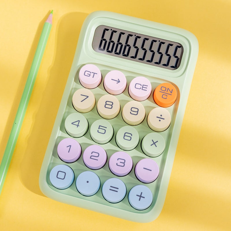 Dopamine Color Calculator 12-Bit Internet Red Cute Keyboard Calculator Candy Color Office Financial Accounting - Image 1