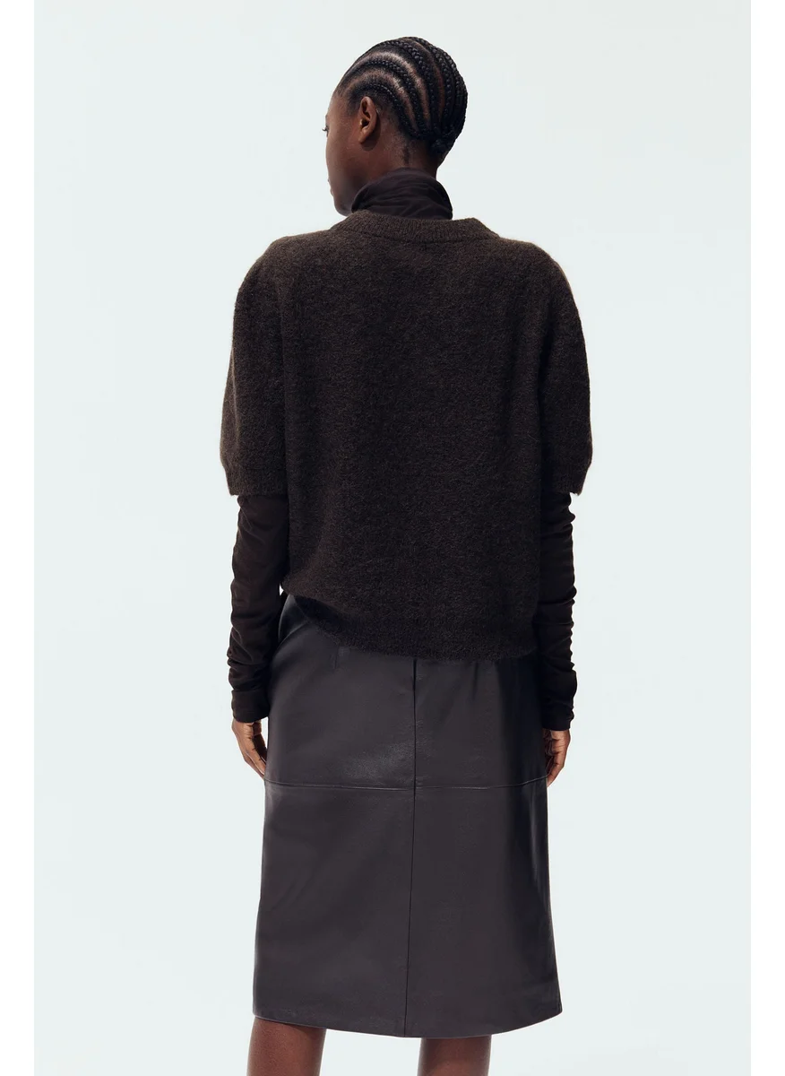 اتش اند ام Short-Sleeved Mohair-Blend Top