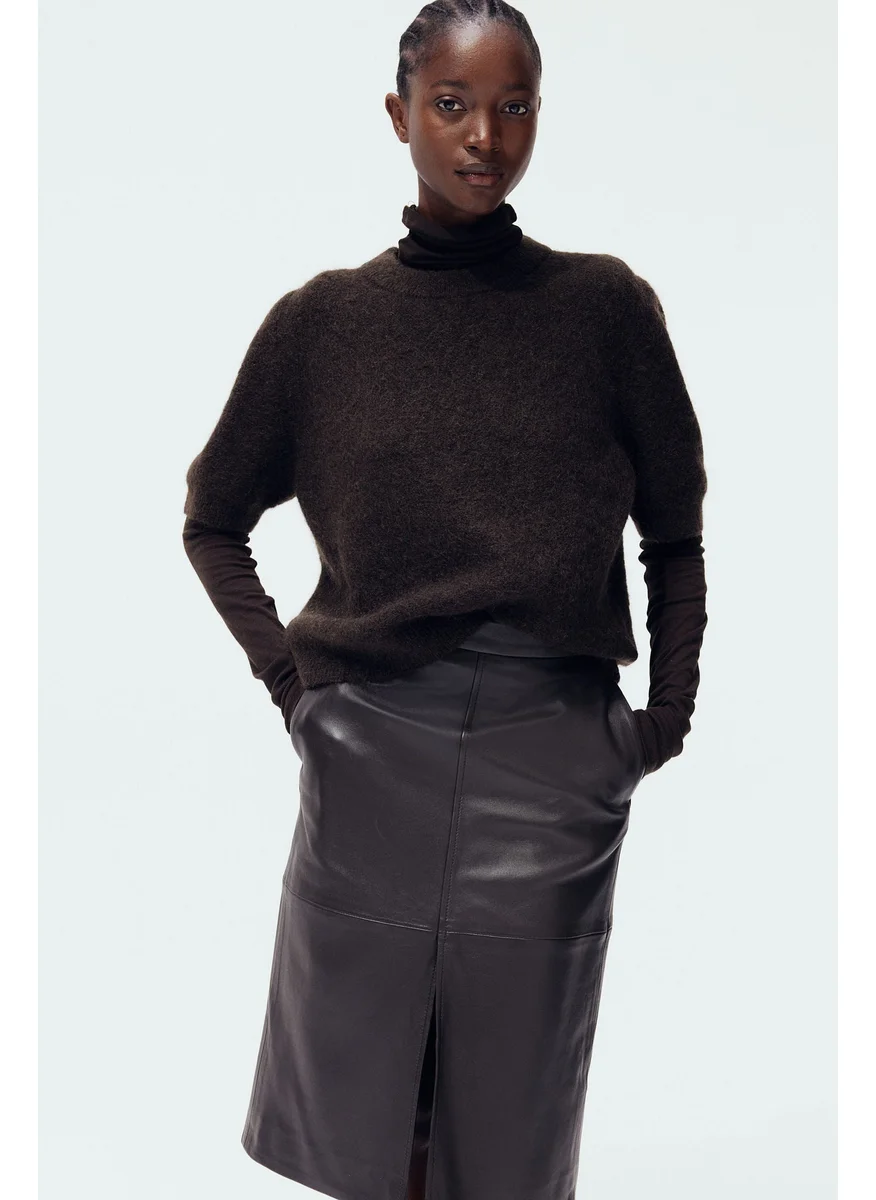 اتش اند ام Short-Sleeved Mohair-Blend Top