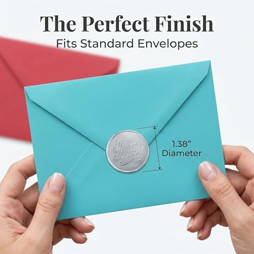 PaperDirect Silver Foil You’re Invited Embossed Envelope Seals for Wedding Invitations, Party Announcements, Graduation Invites, Cards, Stationery 48 Pack - Image 5