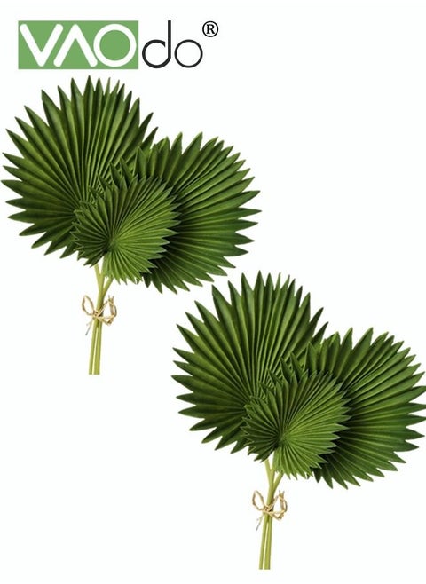 2PCS Artificial Palm Plant Leaves Home Decoration Cattail Leaves Biomimetic Plants Decorations Fake Flowers Parties Wedding Arrangements Cattail Leaves